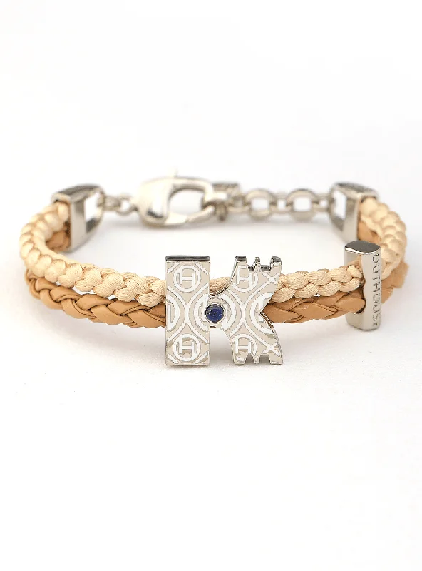 Chamm Bracelets for couplesOH Dopamine Bond Bracelet in Sand Brown, Silver Finish Chamm Bracelets for couplesOH Dopamine Bond Bracelet in Sand Brown, Silver Finish