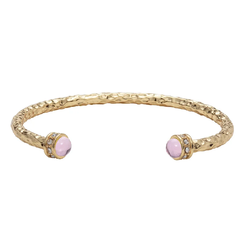 Enamel - Coated Bangles in Vibrant Rainbow Colors for a Playful StyleHammered Torque Rose Quartz & Gold Bangle Enamel - Coated Bangles in Vibrant Rainbow Colors for a Playful StyleHammered Torque Rose Quartz & Gold Bangle
