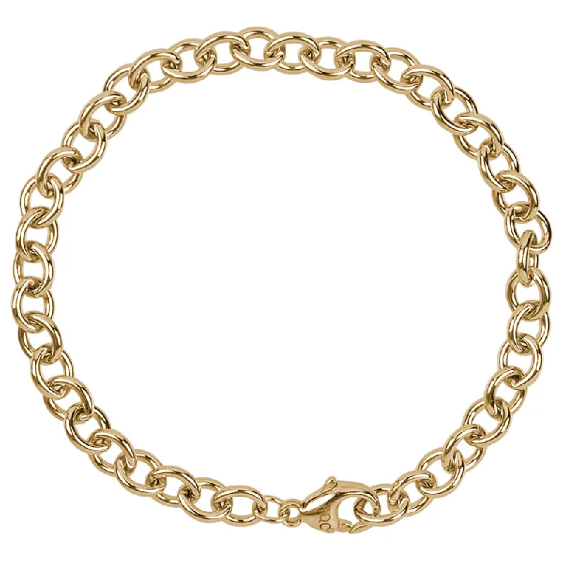 Chamm Bracelets for couplesRound Cable Link Classic Charm Bracelet in Gold Plated