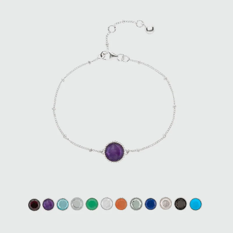 Geometric - Shaped Bangles in Matte Black for a Minimalist AestheticBarcelona Birthstone Sterling Silver Bracelet Geometric - Shaped Bangles in Matte Black for a Minimalist AestheticBarcelona Birthstone Sterling Silver Bracelet