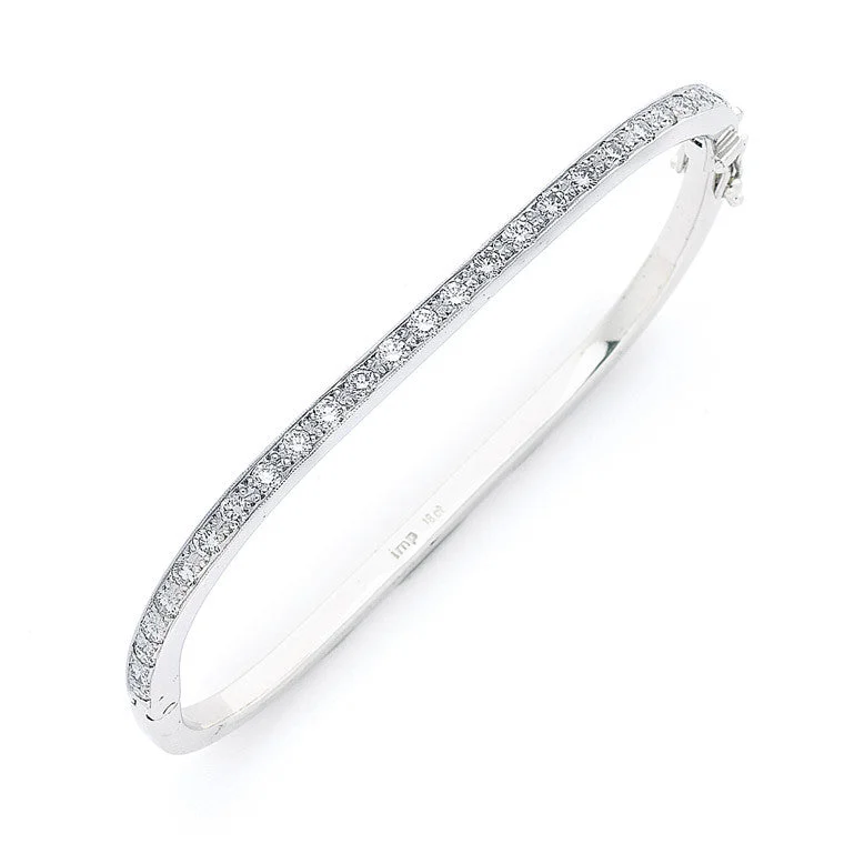 Bangle Sets with Mix - and - Match Patterns for a Versatile Accessory'Eternal D-Squared' Diamond Hinged Bangle C.1598 Bangle Sets with Mix - and - Match Patterns for a Versatile Accessory'Eternal D-Squared' Diamond Hinged Bangle C.1598