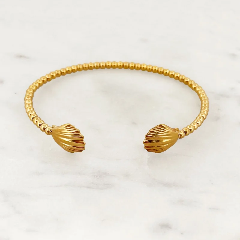 Bangle Bracelets with Celtic Knotwork for a Symbolic and Stylish LookShell Bangle