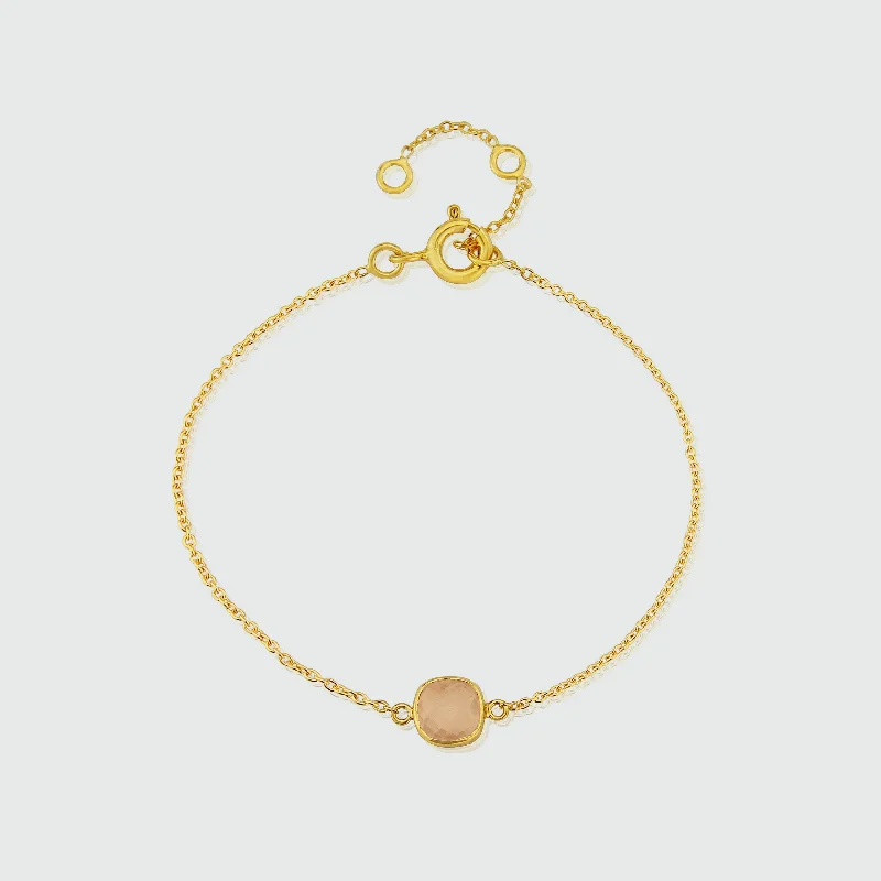 Enamel - Coated Bangles in Vibrant Rainbow Colors for a Playful StyleBrooklyn Rose Quartz & Gold Vermeil Bracelet