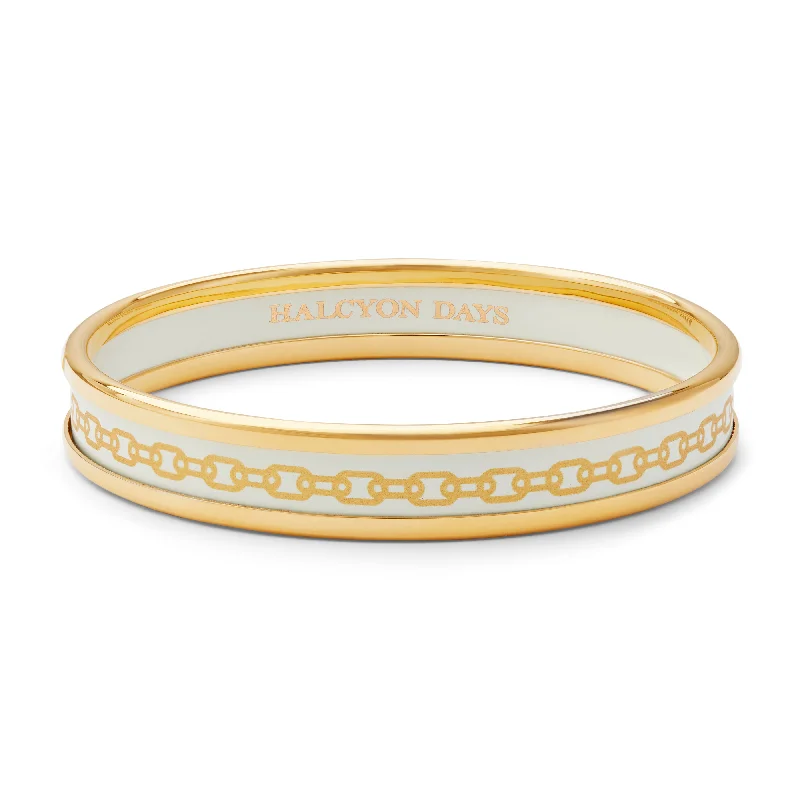 Bangle Bracelets with LED Lights for a Glowing and Trendy AccessorySkinny Chain Cream & Gold Enamel Bangle Bangle Bracelets with LED Lights for a Glowing and Trendy AccessorySkinny Chain Cream & Gold Enamel Bangle
