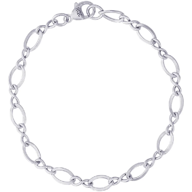 Affordable Chamm BraceletsFigaro Heart Charm Bracelet in Sterling Silver