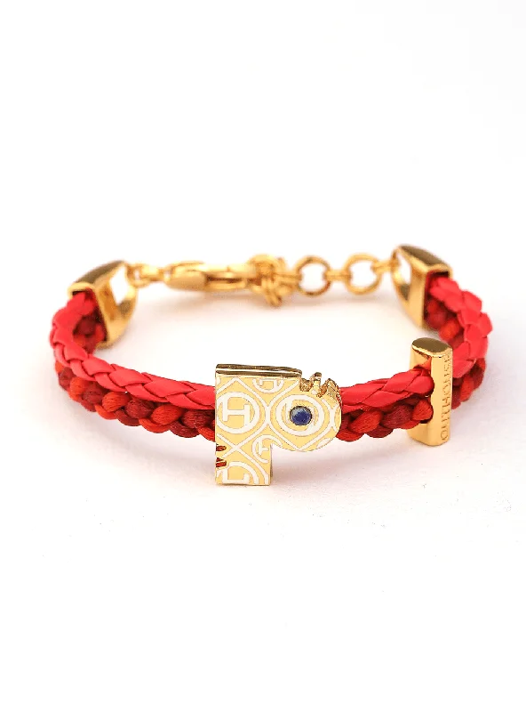 Custom Chamm BraceletsOH Dopamine Bond Bracelet in Fiery Red, Gold Finish