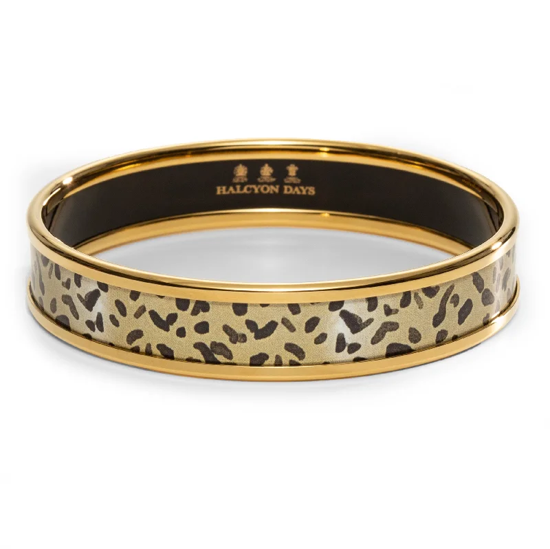 Plus Size Women's Wide Bangle Bracelets in Matte Finish for a Statement PieceLeopard Print & Gold Enamel Bangle Plus Size Women's Wide Bangle Bracelets in Matte Finish for a Statement PieceLeopard Print & Gold Enamel Bangle