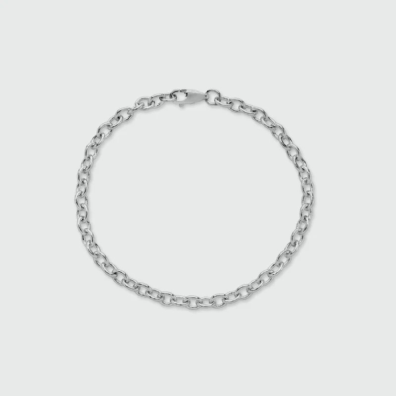 Geometric - Shaped Bangles in Matte Black for a Minimalist AestheticCallow Sterling Silver Trace Link Bracelet Geometric - Shaped Bangles in Matte Black for a Minimalist AestheticCallow Sterling Silver Trace Link Bracelet