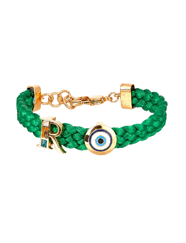 Chamm Bracelets for couplesPersonalised Unisex Infini Thread of Protego Shamrock Green and Gold