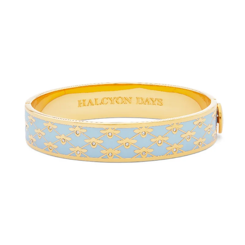 Children's Bangle Bracelets with Animal - Shaped Charms for a Cute AccessoryBee Sparkle Trellis Forget-Me-Not & Gold Bangle Children's Bangle Bracelets with Animal - Shaped Charms for a Cute AccessoryBee Sparkle Trellis Forget-Me-Not & Gold Bangle