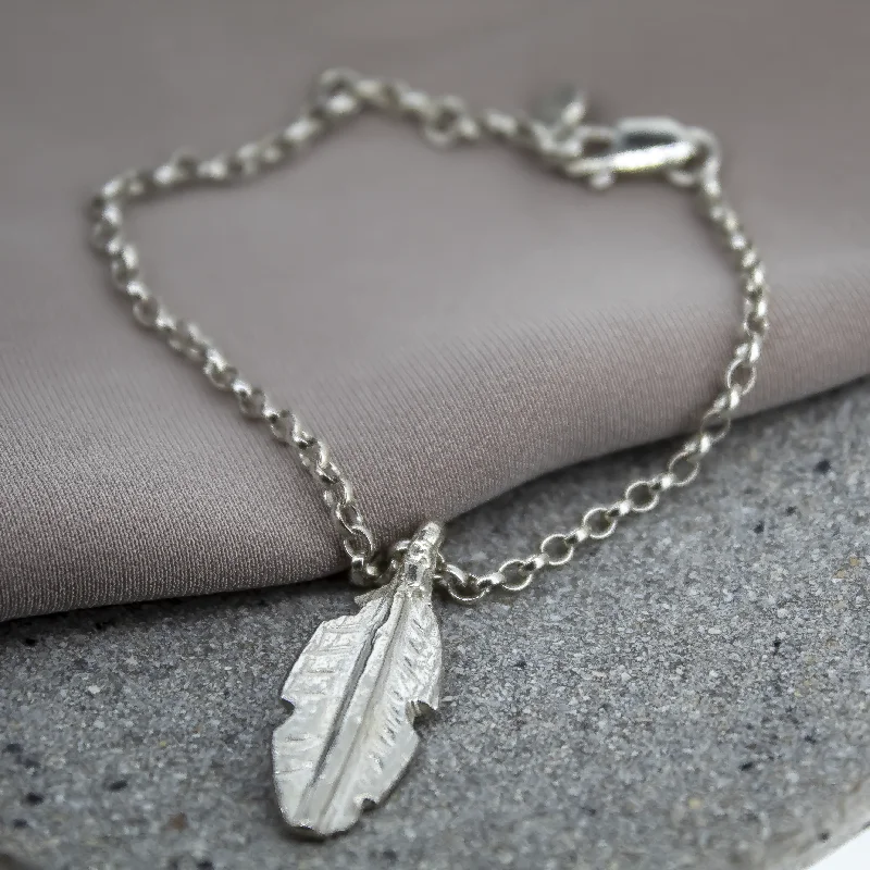 Boho - Style Bangle Bracelets with Feather and Bead EmbellishmentsFeather Chain Bracelet Boho - Style Bangle Bracelets with Feather and Bead EmbellishmentsFeather Chain Bracelet