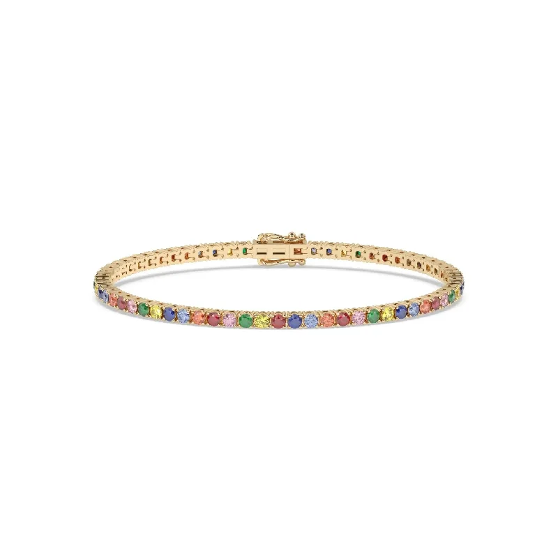 Adjustable Bangle Bracelets with Magnetic Closures for Easy Wear and RemovalRainbow Tennis Bracelet Adjustable Bangle Bracelets with Magnetic Closures for Easy Wear and RemovalRainbow Tennis Bracelet