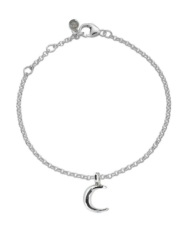 Plus Size Women's Wide Bangle Bracelets in Matte Finish for a Statement PieceCrescent Moon Chain Bracelet