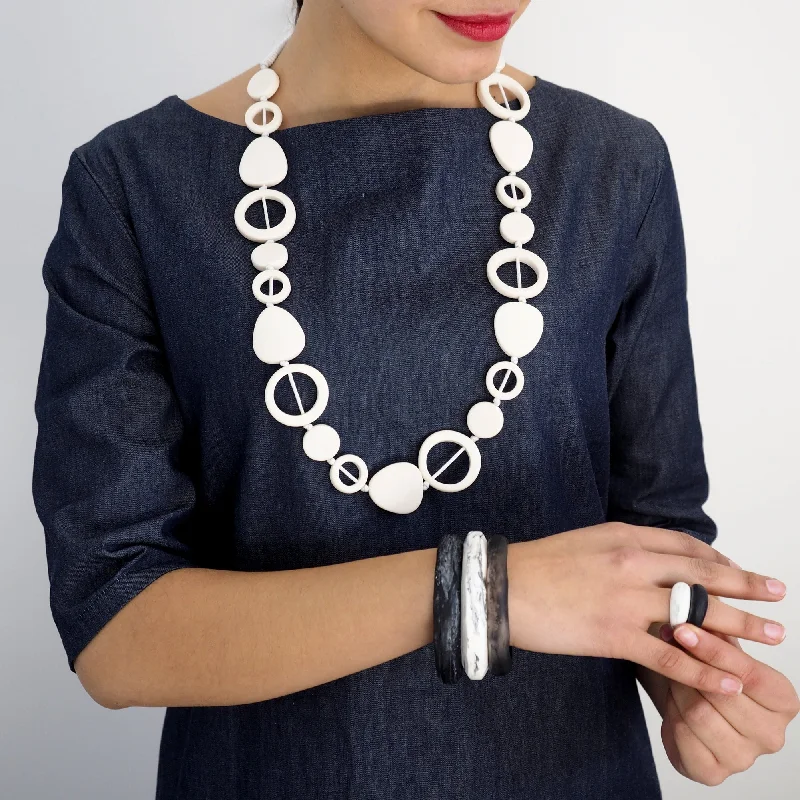 Plus Size Women's Wide Bangle Bracelets in Matte Finish for a Statement PieceTangier Long Resin Necklace Plus Size Women's Wide Bangle Bracelets in Matte Finish for a Statement PieceTangier Long Resin Necklace