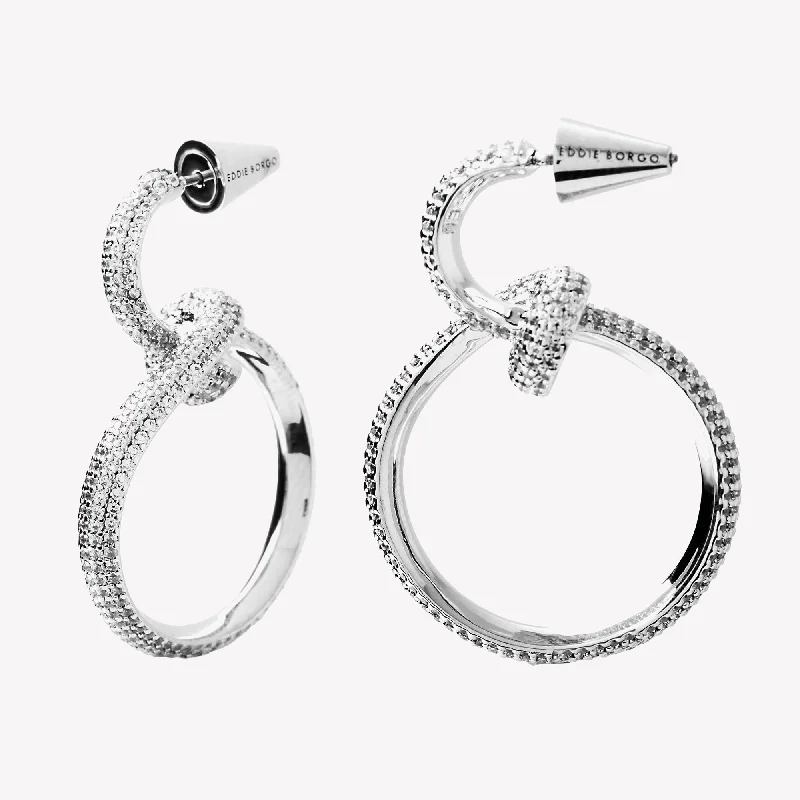 Beaded hoop earringsPAVÉ CURLED HOOP EARRINGS