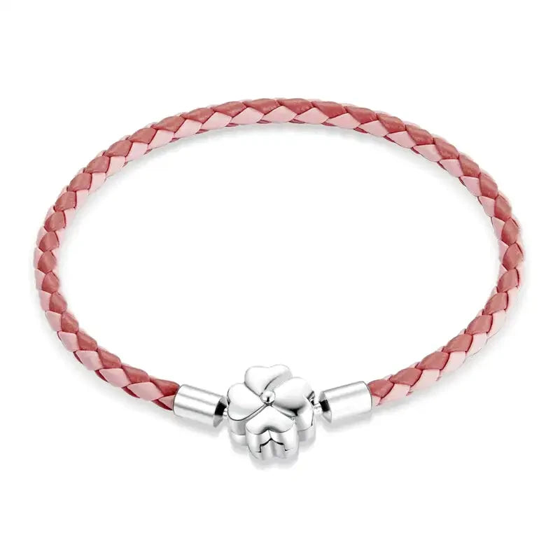Chamm Bracelets with natural materialsRed Leather Charm Bracelet