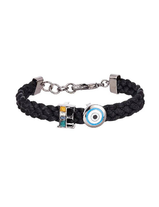 Chamm Bracelets with natural materialsPersonalised Unisex Infini Thread of Protego Bracelet, Noir and Gunmetal Chamm Bracelets with natural materialsPersonalised Unisex Infini Thread of Protego Bracelet, Noir and Gunmetal