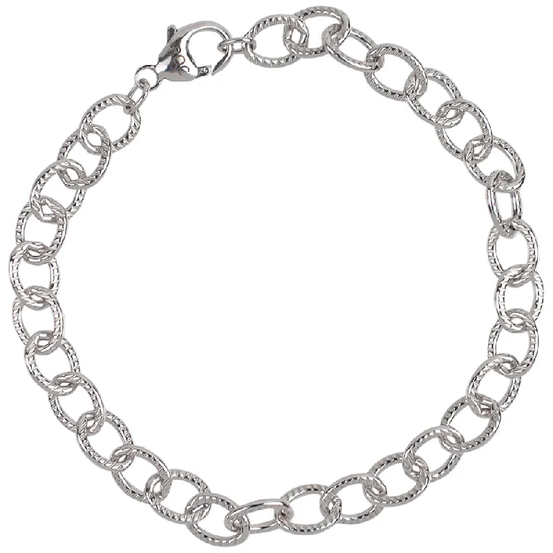 Chamm Bracelets with positive energyLined Cable Link Classic Charm Bracelet in Sterling Silver
