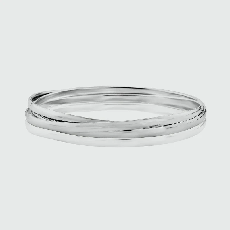 Clear Crystal - Embellished Bangles for a Sparkling and Elegant AppearanceKnightsbridge Silver Russian Wedding Bangle Clear Crystal - Embellished Bangles for a Sparkling and Elegant AppearanceKnightsbridge Silver Russian Wedding Bangle