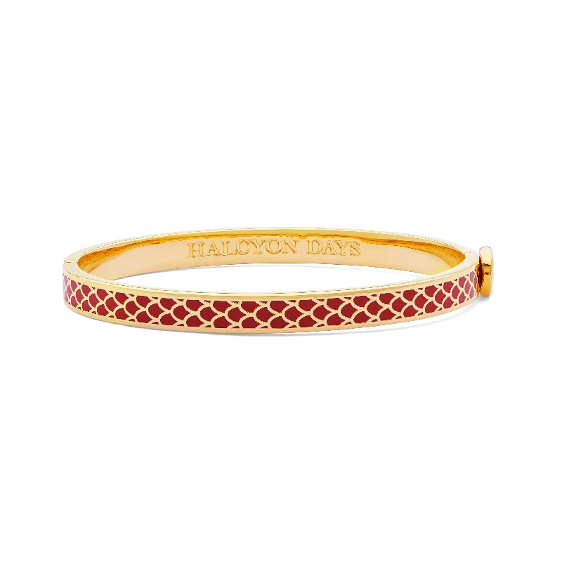 Plus Size Women's Wide Bangle Bracelets in Matte Finish for a Statement PieceSkinny Salamander Red & Gold Bangle Plus Size Women's Wide Bangle Bracelets in Matte Finish for a Statement PieceSkinny Salamander Red & Gold Bangle