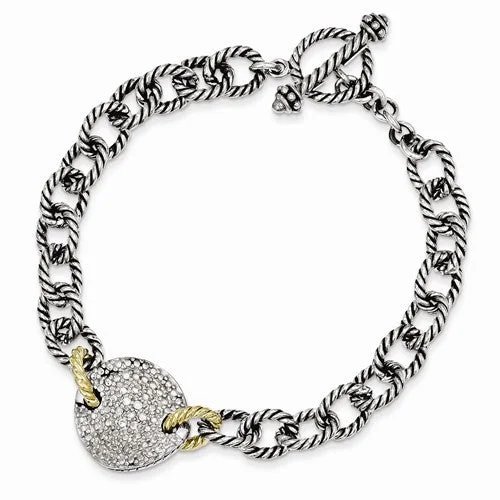 Chamm Bracelets for everyday wearSterling Silver with 14K Yellow Gold Diamond Link Bracelet Chamm Bracelets for everyday wearSterling Silver with 14K Yellow Gold Diamond Link Bracelet