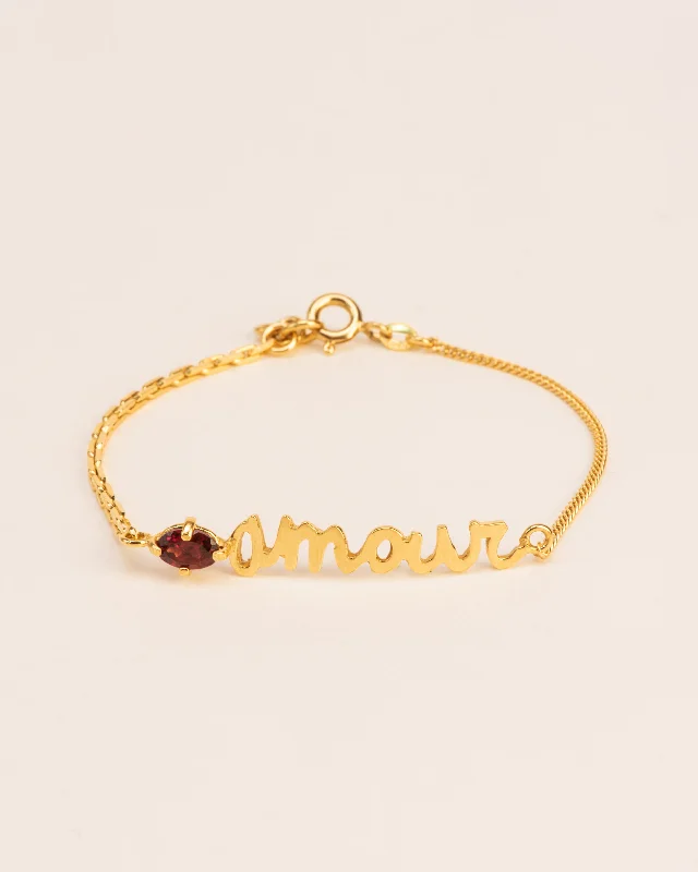 Chamm Bracelets for spiritual healingAmour bracelet with garnet in silver