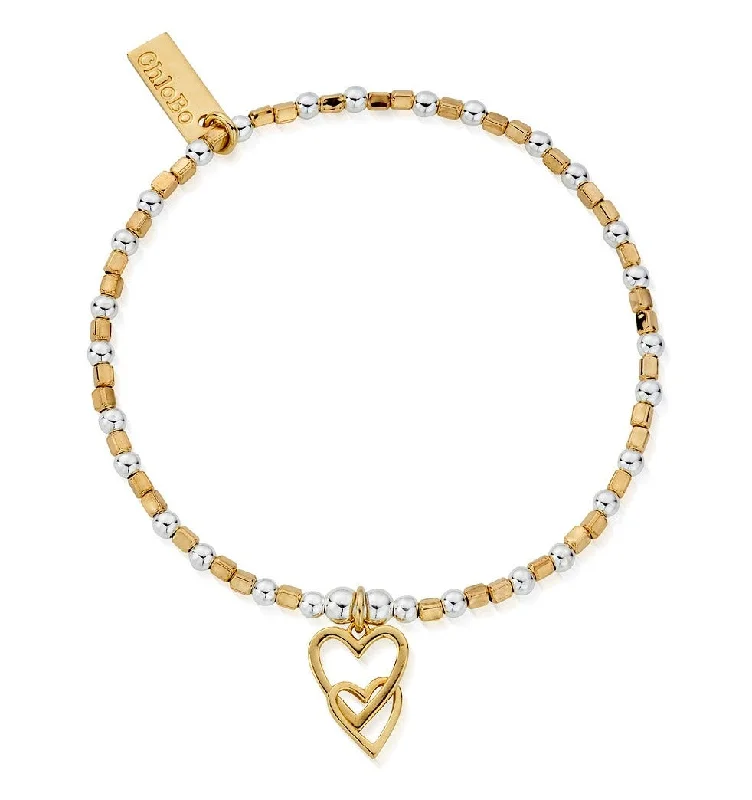 Chamm Bracelets for yoga loversMixed Metal Interlocking Love Heart Bracelet