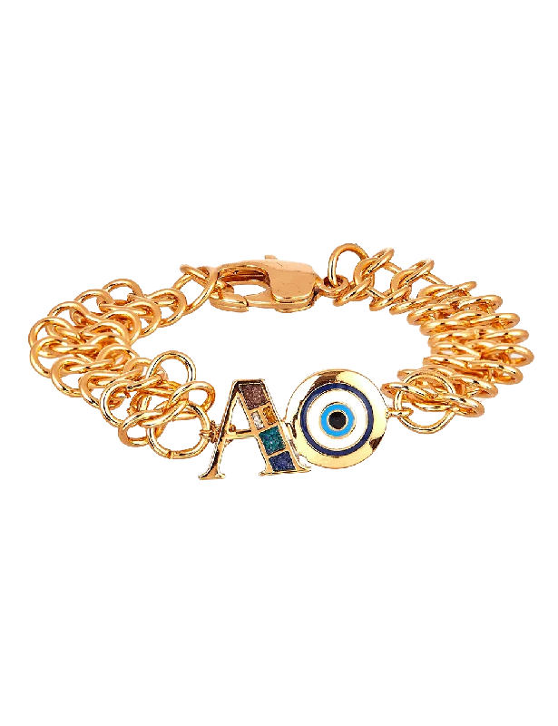 Luxury Chamm BraceletsPersonalised Unisex Infini Protego Infinity Chain Link Bracelet - Gold Luxury Chamm BraceletsPersonalised Unisex Infini Protego Infinity Chain Link Bracelet - Gold