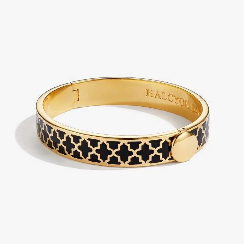 Vintage - Inspired Bangle Bracelets with Filigree and Rhinestone AccentsAgama Black & Gold Bangle Vintage - Inspired Bangle Bracelets with Filigree and Rhinestone AccentsAgama Black & Gold Bangle