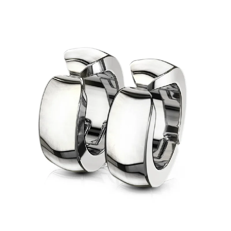 Small hoop earringsDomed Cuff Clip On Non-Piercing Huggie Hoop Earrings