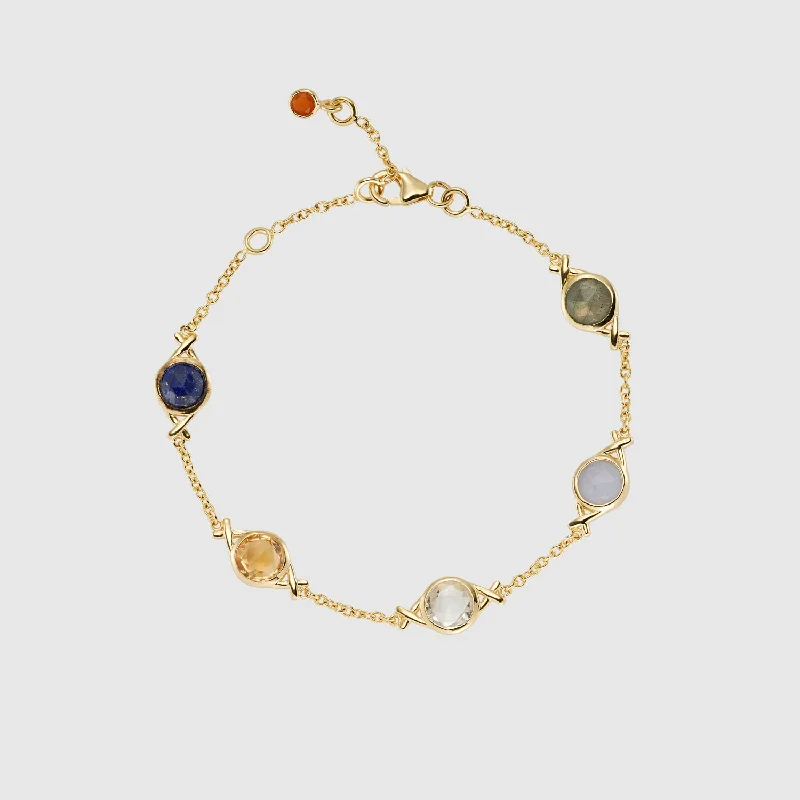 Leather - Wrapped Bangles with Studded Details for a Rock - Chic VibePalma New Beginnings Gemstone Bracelet Leather - Wrapped Bangles with Studded Details for a Rock - Chic VibePalma New Beginnings Gemstone Bracelet
