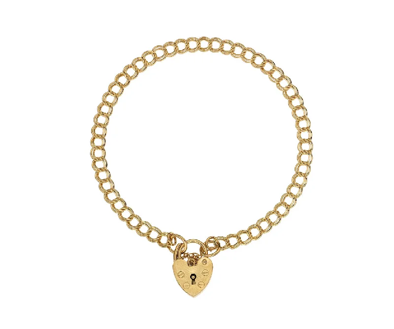 Chamm Bracelets with adjustable sizesGold Child's Double Link Charm Bracelet with Padlock and key Chamm Bracelets with adjustable sizesGold Child's Double Link Charm Bracelet with Padlock and key