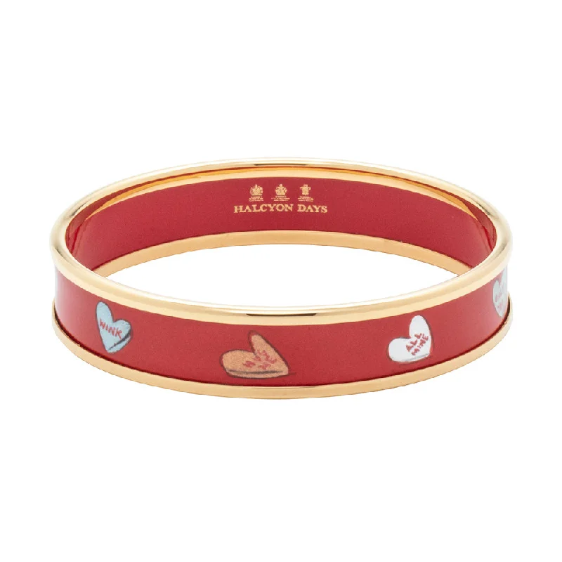 Enamel - Coated Bangles in Vibrant Rainbow Colors for a Playful StyleLove Hearts Gold Enamel Bangle Enamel - Coated Bangles in Vibrant Rainbow Colors for a Playful StyleLove Hearts Gold Enamel Bangle