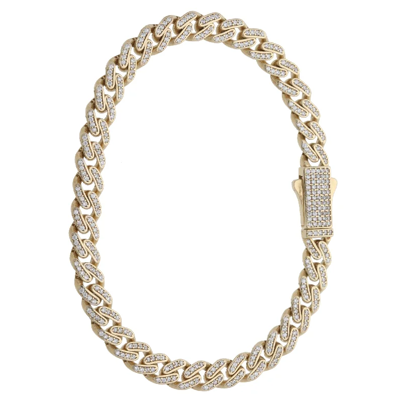 Clear Crystal - Embellished Bangles for a Sparkling and Elegant AppearanceNew 9ct Gold Cubic Zirconia Curb Bracelet Clear Crystal - Embellished Bangles for a Sparkling and Elegant AppearanceNew 9ct Gold Cubic Zirconia Curb Bracelet