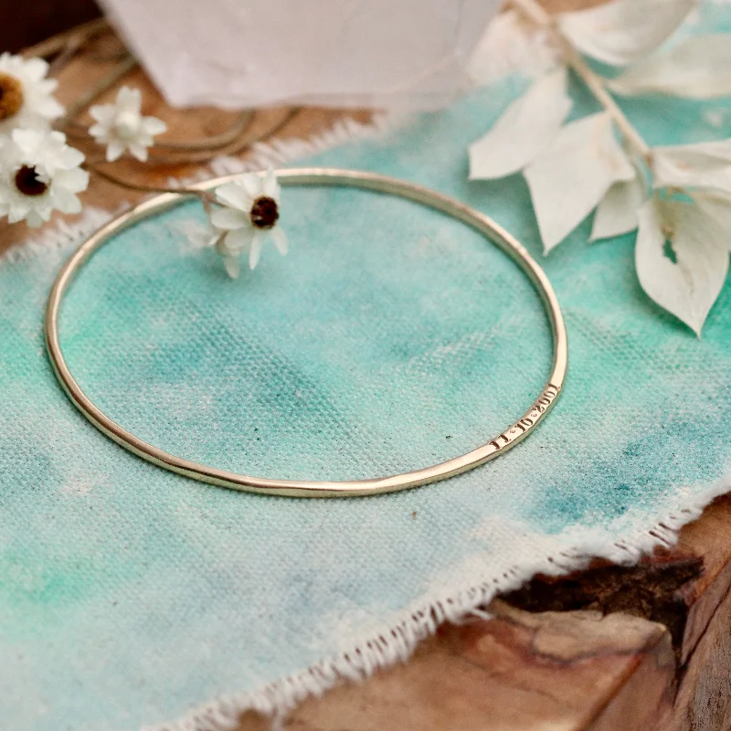 Luxury Chamm Bracelets14k solid gold personalized bangle bracelet
