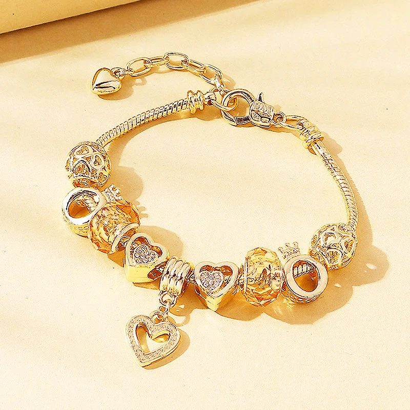 Chamm Bracelets with positive energyLuxe6100 - Peach Heart Charm Bracelet