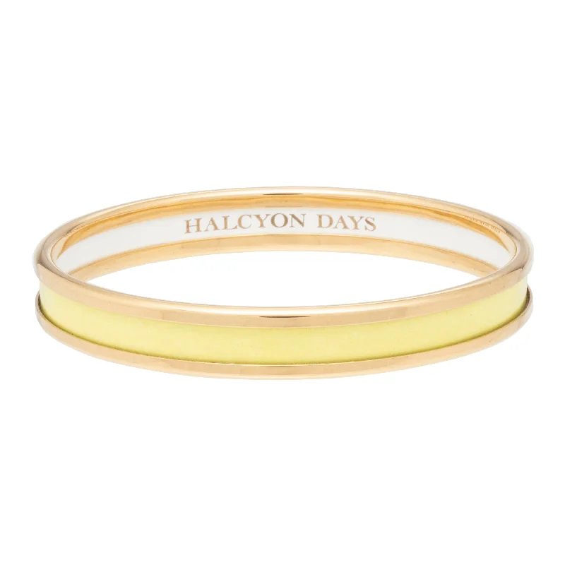 Leather - Wrapped Bangles with Studded Details for a Rock - Chic VibeSkinny Buttercup & Gold Enamel Bangle Leather - Wrapped Bangles with Studded Details for a Rock - Chic VibeSkinny Buttercup & Gold Enamel Bangle