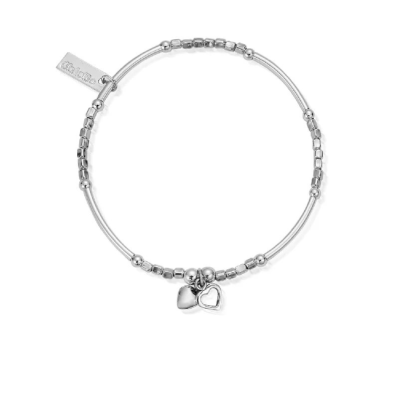 Chamm Bracelets with unique designsMini Noodle Cube Double Heart Bracelet