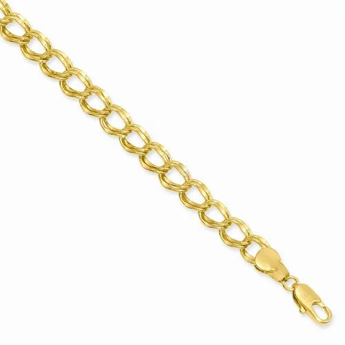 Handmade Chamm BraceletsGold Plated Double Link Charm Bracelet