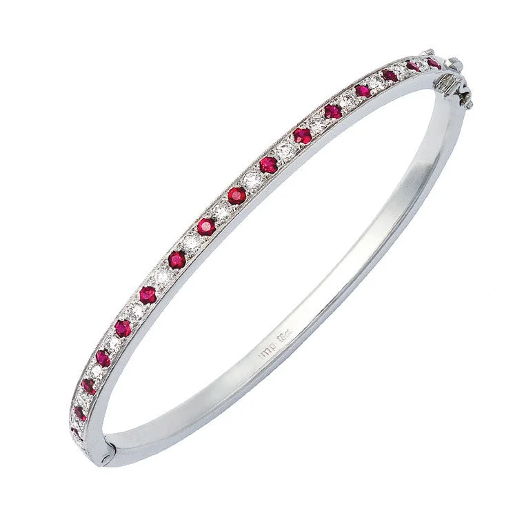 Children's Bangle Bracelets with Animal - Shaped Charms for a Cute AccessoryBurmese Ruby & Diamond Hinged Bangle WPB05 Children's Bangle Bracelets with Animal - Shaped Charms for a Cute AccessoryBurmese Ruby & Diamond Hinged Bangle WPB05