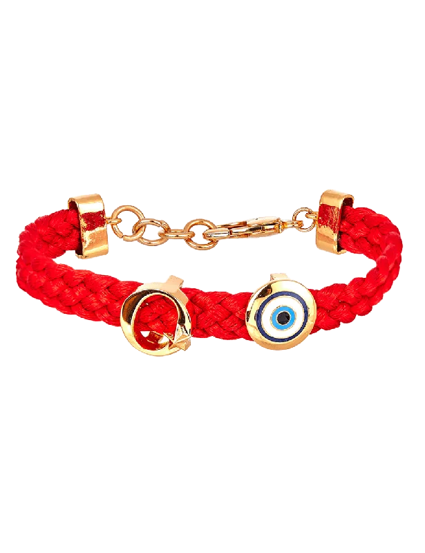 Chamm Bracelets for menPersonalised Unisex Infini Thread of Protego Bracelet - Scarlett Red and Gold Chamm Bracelets for menPersonalised Unisex Infini Thread of Protego Bracelet - Scarlett Red and Gold