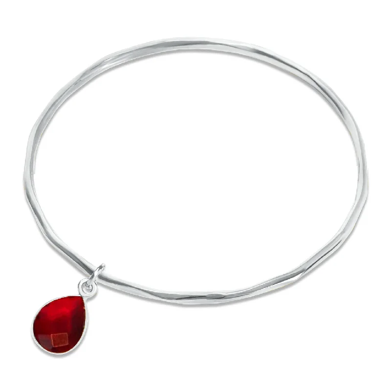 Chamm Bracelets with positive energyGarnet Charm Bangle Silver | January