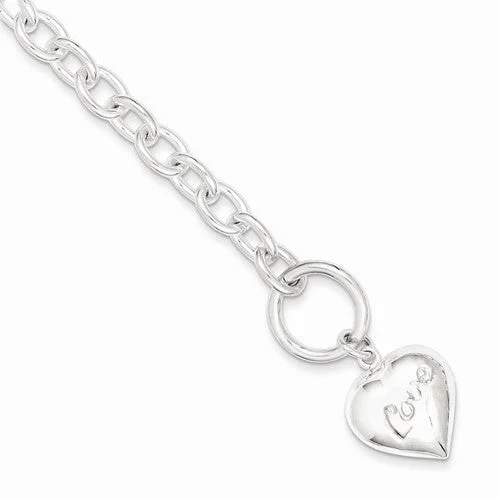 Chamm Bracelets for menSterling Silver Puffed Heart Charm