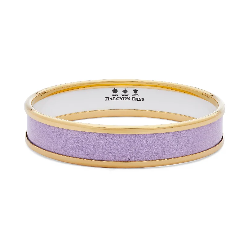 Clear Crystal - Embellished Bangles for a Sparkling and Elegant AppearanceLavender & Gold Enamel Bangle Clear Crystal - Embellished Bangles for a Sparkling and Elegant AppearanceLavender & Gold Enamel Bangle