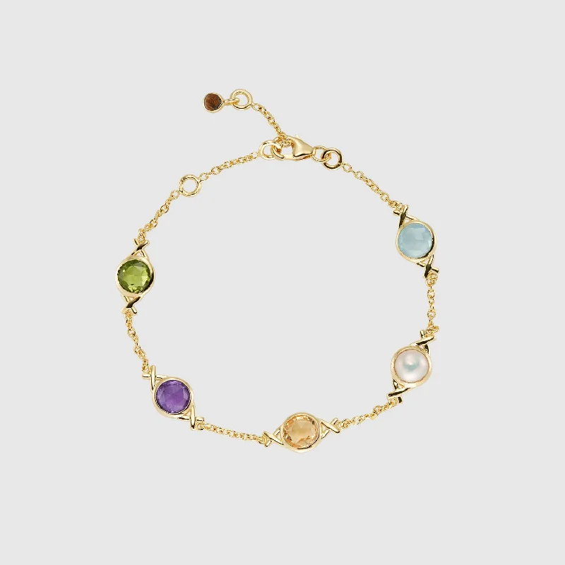 Leather - Wrapped Bangles with Studded Details for a Rock - Chic VibePalma Strength & Courage Gemstone Bracelet Leather - Wrapped Bangles with Studded Details for a Rock - Chic VibePalma Strength & Courage Gemstone Bracelet