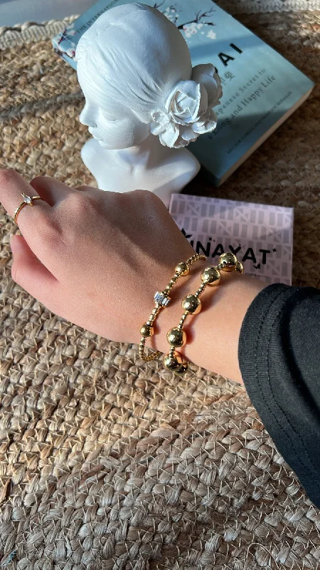 Adjustable Bangle Bracelets with Magnetic Closures for Easy Wear and RemovalGold ball bangles Adjustable Bangle Bracelets with Magnetic Closures for Easy Wear and RemovalGold ball bangles