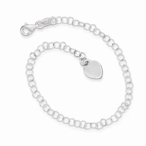 Chamm Bracelets with adjustable sizesSterling Silver Heart Charm