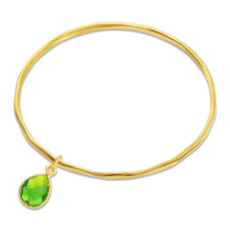 Chamm Bracelets with adjustable sizesPeridot Charm Bangle | Gold - August