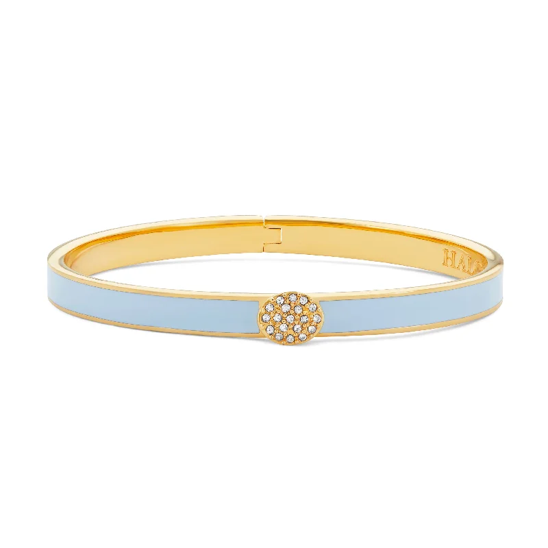 Adjustable Bangle Bracelets with Magnetic Closures for Easy Wear and RemovalSkinny Pave Button Forget-Me-Not & Gold Bangle Adjustable Bangle Bracelets with Magnetic Closures for Easy Wear and RemovalSkinny Pave Button Forget-Me-Not & Gold Bangle