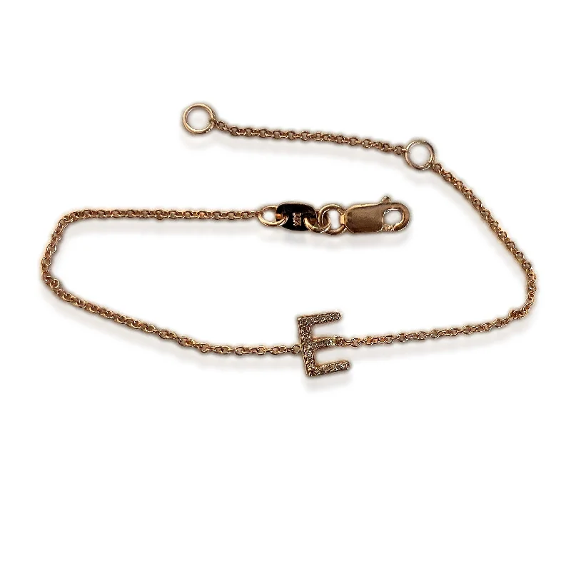 Chamm Bracelets for festivalsDiamond Initial Bracelet Letter E